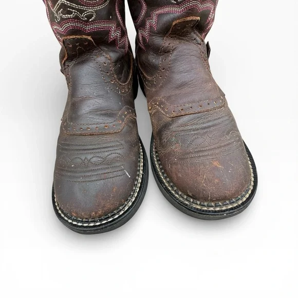 Justin Gypsy Women's Western Boot Brown Leather Cowgirl Cowboy Boots size 8 - Picture 4 of 14